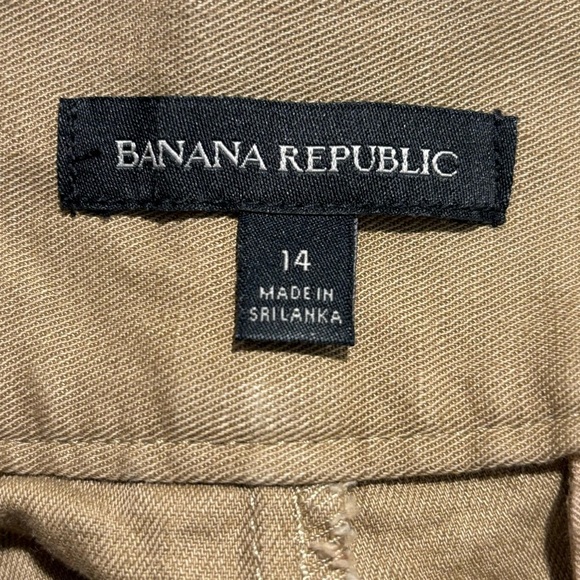 BANANA REPUBLIC Sz 14 Khaki Cargo Style Buckle Cinching Belt Twill Trousers - Picture 9 of 12
